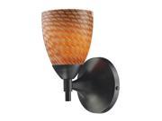 Celina 1 Light Sconce In Dark Rust With Coco Glass