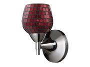 Celina 1 Light Sconce In Polished Chrome With Copper Glass