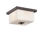 Kichler 49343 2 Light Square Outdoor Ceiling Fixture with Square Cased Opal Shad