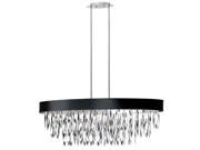 Dainolite ALL 438C PC BLK 8 Light Oval Chandelier with Black Shade Polished Chrome Finish