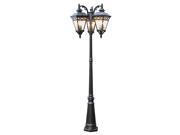 Trans Globe Lighting 50518 BK Black Three Light Up Lighting Outdoor Post Light from the Outdoor Collection