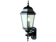 Black Three Light Up Lighting Large Outdoor Wall Sconce from the Outdoor Collection