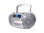 Supersonic SC 727 Portable CD Player with Cassette Recorder AM FM Radio Silver
