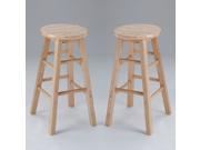1PerfectChoice Metro 24 H Counter Height Stool Home Kitchen Bar Chair Round Wooden Natural Seat