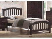 1PerfectChoice San Marino Youth Kids Bedroom Twin Simple Bed Solid Wood in Dark Walnut