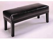 1PerfectChoice Montego Collection Simple Bench Footstool Espresso PU Leather Wooden Legs
