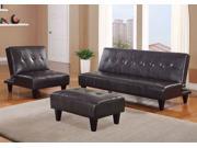 1PerfectChoice Conrad 3pc Adjustable Sofa Chair Bed Futon Couch Sleeper Ottoman Set Espresso PU