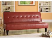 1PerfectChoice Conrad Simple Adjustable Sofa Bed Futon Sleeper Couch Red Bycast PU Leather NEW