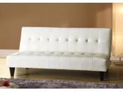 1PerfectChoice Conrad Simple Adjustable Sofa Bed Futon Sleeper Couch White Bycast PU Leather
