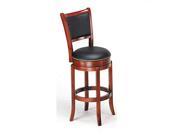1PerfectChoice Chelsea High Back Swivel Bar Stool Chair 29 Seat Height Nailhead Trim Options Color Oak