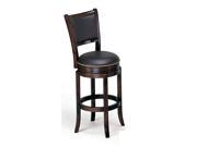 1PerfectChoice Chelsea High Back Swivel Bar Stool Chair 29 Seat Height Nailhead Trim Options Color Espresso