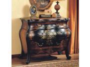 1PerfectChoice Transitional Two Tone Bombay Chest Console Sofa Table Antique Black Oak Finsh