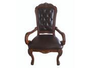 1PerfectChoice Traditional Antique Solid Carved Wood Upholstery Office Arm Chair w Claw Foot