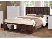 1PerfectChoice Travell Elegant Bedroom Queen Bed Storage Drawers Footboard Wavy Design Walnut