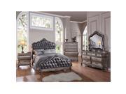 1PerfectChoice Chantelle 3 PCS Set Eastern King Bed in Antique Silver Finish w Two Nightstand