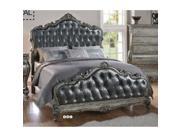 1PerfectChoice Chantelle Eastern King Bed in Antique Silver Finish Button Tufted