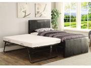 1PerfectChoice Jandale Youth Kids Guest Twin Bed Black PU Headboard FB w Metal Pop Up Trundle