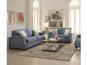 1PerfectChoice Betisa 2Pcs Light Blue Fabric Sofa Set Loveseat
