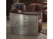 1PerfectChoice Brancaster Retro Brown Leather Aluminum Accent Chair