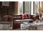 1PerfectChoice Brancaster Retro Brown Leather Aluminum Sofa