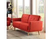 1PerfectChoice Sisilla Contemporary Red Fabric Loveseat