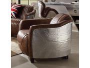 1PerfectChoice Brancaster Retro Brown Leather Aluminum Chair
