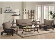 1PerfectChoice Ashington Collection 3 Pieces Brown Futon Sofa Bed With Chair Bed