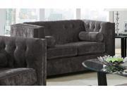 1PerfectChoice Alexis Charcoal Transitional Chesterfield Loveseat