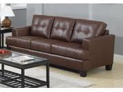 1PerfectChoice Samuel Contemporary Bonded Leather Tufted Sofa in Brown