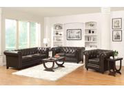 1PerfectChoice 3 Pcs Roy Dark Brown Leather Match Living Room Sofa Set