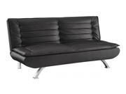1PerfectChoice Black Leatherette Futon Sofa Bed