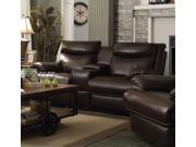 1PerfectChoice Macpherson Cocoa Bean Top Grain Leather Match Motion Loveseat