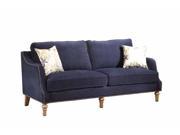 1PerfectChoice Vessot Rich Ink Blue Patterned Chenille Sofa Couch