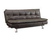 1PerfectChoice Dilleston Collection Dark Brown Futon Sofa Bed with Chrome Legs