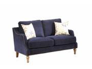 1PerfectChoice Vessot Rich Ink Blue Patterned Chenille Loveseat