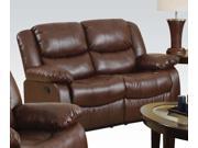 1PerfectChoice Fullerton Brown Bonded Leather Reclining Loveseat