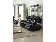 1PerfectChoice Isidro Black Leather Aire Motion Sofa
