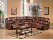 1PerfectChoice Fullerton Brown Bonded Leather Reclining Sofa Sectional