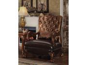 1PerfectChoice Dresden Golden Brown Velvet Cherry Oak Chair with 1 Pillow