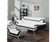1PerfectChoice Rozene White Black Bonded Leather Sofa