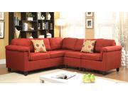 1PerfectChoice Cleavon 2Pcs Red Linen Reversible Sectional Sofa Set