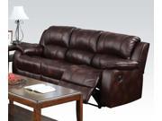 1PerfectChoice Zanthe Brown Polished Microfiber Reclining Sofa