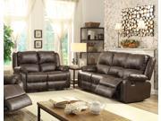 1PerfectChoice Zuriel 2pcs Brown PU Leather Reclining Sofa Set