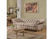 1PerfectChoice Shantoria Contemporary Beige Linen Sofa