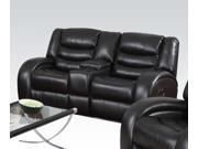 1PerfectChoice Dacey Espresso Bonded Leather Reclining Loveseat Console