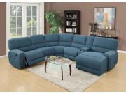 1PerfectChoice Becker Blue Fabric Home Theater Motion Sofa Sectional