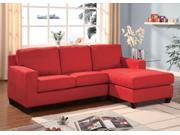 1PerfectChoice Vogue Red Microfiber Reversible Chaise Sectional Sofa