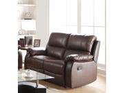 1PerfectChoice Enoch Dark Brown Bonded Leather Reclining Loveseat