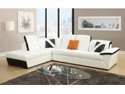 1PerfectChoice Sienna White Black Bonded Leather Sectional Sofa