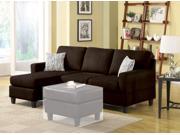 1PerfectChoice Vogue Chocolate Mirofiber Reversible Chaise Sectional Sofa